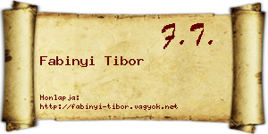 Fabinyi Tibor névjegykártya